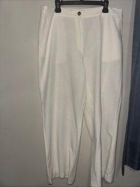 H&M White High-Rise Straight Leg Trousers